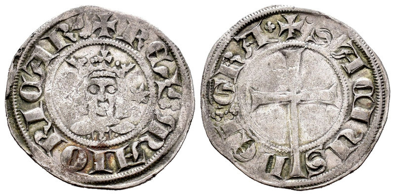 Corona de Aragón. Sancho de Mallorca. Dobler. Mallorca. (Cru-547). Ve. 1,71 g. E...