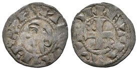 Reino de Castilla y León. Alfonso I de Aragón (1109-1126). Dinero. Toledo. (Bautista-40.6). Ve. 0,80 g. Estrella en 1º y 4º cuartel. La leyenda delrev...