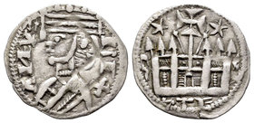 Reino de Castilla y León. Alfonso VIII (1158-1214). Dinero. (Bautista-312). Ve. 1,01 g. Estrellas a los lados. EBC. Est...40,00.