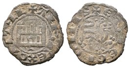 Reino de Castilla y León. Alfonso X (1252-1284). 1 maravedí prieto. (Bautista-390). Ve. 0,84 g. Creciente boca abajo bajo el castillo. MBC. Est...25,0...