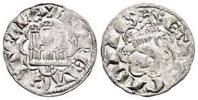 Reino de Castilla y León. Alfonso X (1252-1284). Novén. Burgos. (Bautista-394 variante). Ve. 0,85 g. B bajo el castillo. Orla deanverso sin puntos y d...