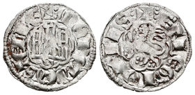 Reino de Castilla y León. Alfonso X (1252-1284). Novén. Sevilla. (Bautista-400 variante). Ve. 0,74 g. S con punto bajo el castillo. MBC+. Est...25,00....