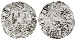 Reino de Castilla y León. Alfonso X (1252-1284). Novén. Toledo. (Bautista-401 variante). Ve. 0,71 g. T entre puntos debajo del castillo. Con 3 puntos ...