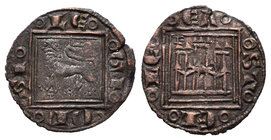 Reino de Castilla y León. Alfonso X (1252-1284). Óbolo. Burgos. (Bautista-410.18). Ve. 0,49 g. Con B sobre la torre izquierda del castillo. Escasa. MB...