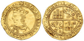 Reino de Castilla y León. Pedro I (1350-1368). Dobla de 35 maravedís. Sevilla. (Bautista-512.4). (Tauler-76a variante). Anv.: Busto coronado a izquier...