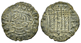 Reino de Castilla y León. Enrique II (1368-1379). Cornado. Cuenca. (Bautista-670.1). Ve. 0,63 g. Con C y cuenco sobre las torres, debajo cuenco. MBC. ...