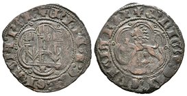 Reino de Castilla y León. Enrique III (1390-1406). Blanca. Toledo. (Bautista-770). Ve. 2,18 g. Con T bajo el castilo. MBC-. Est...20,00.