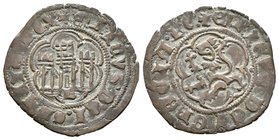 Reino de Castilla y León. Enrique III (1390-1406). Blanca. Burgos. (Bautista-771). Ve. 1,92 g. Con B bajo el castillo. MBC. Est...20,00.