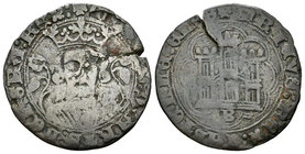 Reino de Castilla y León. Enrique IV (1454-1474). Cuartillo. Burgos. (Bautista-1000.3). Ae. 2,99 g. Con granadas a los lados del busto. Grieta. Escasa...