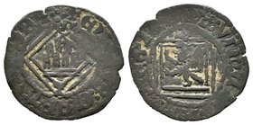 Reino de Castilla y León. Enrique IV (1454-1474). Blanca del rombo. Cuenca. (Bautista-1081). Ve. 0,86 g. Cuenco debajo del castillo. BC. Est...15,00.