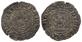 Reino de Castilla y León. Enrique IV (1454-1474). Blanca de rombo. Sevilla. (Bautista-1084). (Abm-834). Ve. 0,85 g. Con S bajo el castillo. MBC-. Est....
