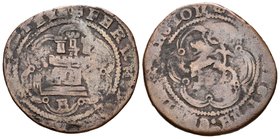 Fernando e Isabel (1474-1504). 4 maravedís. Burgos. (Cal-524 variante). (Rs-3). Ae. 8,17 g. BC. Est...12,00.