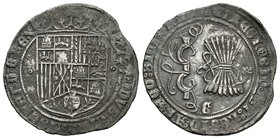 Fernando e Isabel (1474-1504). 1 real. Granada. (Cal-316). Ag. 3,20 g. Escudo entre roeles. MBC-. Est...70,00.