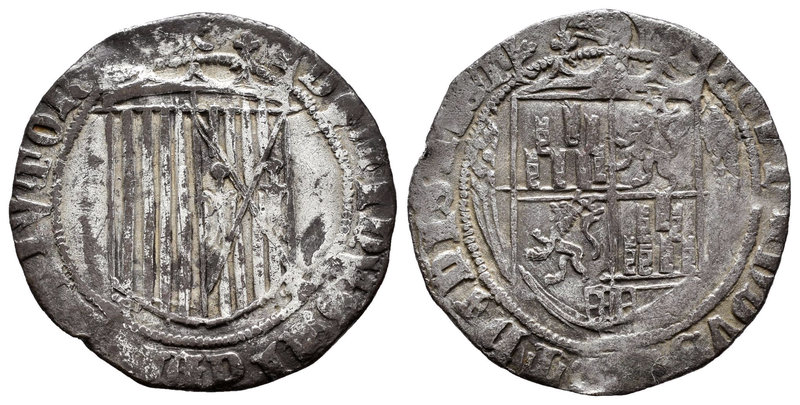 Fernando e Isabel (1474-1504). 1 real. Segovia. (Cal-337). Ag. 2,95 g. Anterior ...