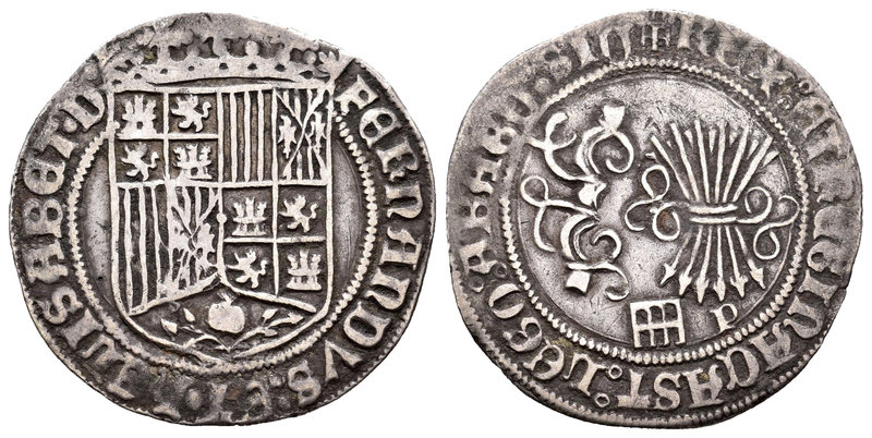 Fernando e Isabel (1474-1504). 1 real. Segovia. P. (Cal-341). Ag. 3,13 g. Acuedu...