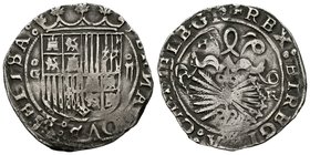 Fernando e Isabel (1474-1504). 2 reales. Granada. R. (Cal-245). Ag. 6,68 g. Escudo entre G y II. MBC. Est...120,00.