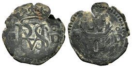 Felipe II (1556-1598). Blanca. Segovia. (Cal-856). (Jarabo-Sanahuja-A80). Ae. 1,35 g. MBC. Est...12,00.