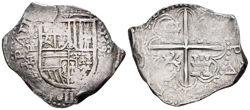 Felipe II (1556-1598). 4 reales. 1593. Sevilla. B. (Cal-402). Ag. 13,31 g. MBC. ...
