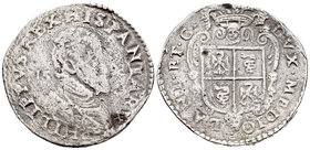 Felipe II (1556-1598). 1 escudo. 1582. Milán. (Vti-50). Ag. 24,10 g. Oxidaciones. BC/MBC-. Est...100,00.