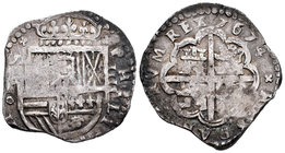 Felipe III (1598-1621). 4 reales. 1614. Toledo. ¿O? Inédita. (Cal-no cita). Ag. 13,70 g. Algunos consideran que la marca bajo la ceca se trata del ens...