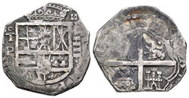 Felipe III (1598-1621). 4 reales. 1621. Toledo. P. (Cal-tipo 97). Ag. 13,12 g. Visibles los dos últimos dígitos de la fecha a las 9 h. Escasa. BC+. Es...