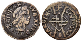 Felipe IV (1621-1665). Levantamiento de Cataluña. Luis XIII. Seiseno. 1642. Barcelona. (Cal-137). Ae. 3,58 g. MBC-. Est...25,00.