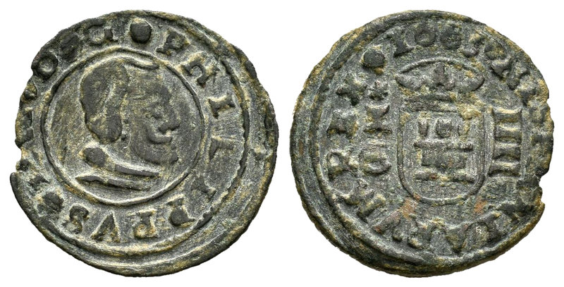 Felipe IV (1621-1665). 4 maravedís. 1663. Cuenca. (Cal-1339). (Jarabo-Sanahuja-M...