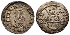 Felipe IV (1621-1665). 8 maravedís. 1661. Madrid. Y. (Cal-1420). (Jarabo-Sanahuja-M299). Ae. 2,00 g. EBC-. Est...50,00.