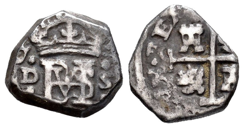 Felipe IV (1621-1665). 1/2 real. (1627). Sevilla. D. (Cal-1213). Ag. 1,57 g. Muy...