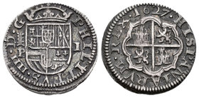 Felipe IV (1621-1665). 1 real. 1627. Segovia. P. (Cal-no cita). Ag. 3,55 g. Escasa. MBC+. Est...80,00.
