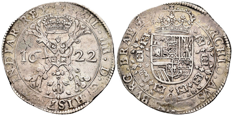Felipe IV (1621-1665). 1 patagón. 1622. Amberes. (Vti-996). (Vanhoudt-645.AN). A...