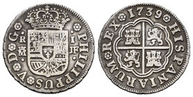 Felipe V (1700-1746). 1 real. 1739. Madrid. JF. (Cal-1547). 2,88 g. MBC-. Est...40,00.