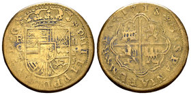 Felipe V (1700-1746). 2 reales. 1718. Cuenca. JJ. (Cal-tipo 198). Ae. 4,24 g. Falsa de época. BC+. Est...15,00.