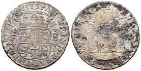 Felipe V (1700-1746). 8 reales. 1739. México. MF. (Cal-787). Ag. 23,30 g. Oxidaciones marinas. BC. Est...100,00.