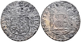 Felipe V (1700-1746). 8 reales. 1740. México. MF. (Cal-790). Ag. 24,21 g. Oxidaciones marinas. BC+. Est...120,00.