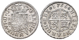 Fernando VI (1746-1759). 1 real. 1756. Madrid. JB. (Cal-568). Ag. 2,94 g. MBC+. Est...50,00.