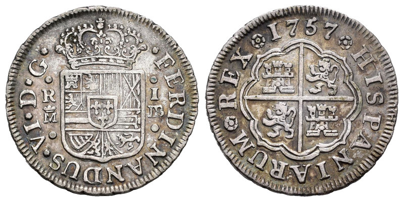 Fernando VI (1746-1759). 1 real. 1757. Madrid. JB. (Cal-569). Ag. 2,82 g. MBC+. ...
