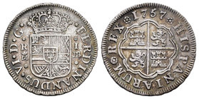 Fernando VI (1746-1759). 1 real. 1757. Madrid. JB. (Cal-569). Ag. 2,82 g. MBC+. Est...60,00.