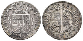 Fernando VI (1746-1759). 2 reales. 1759. Madrid. J. (Cal-486). Ag. 5,88 g. MBC-. Est...30,00.