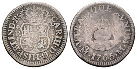 Carlos III (1759-1788). 1 real. 1765. México. M. (Cal-1545). Ag. 3,14 g. BC-/BC-. Est...18,00.