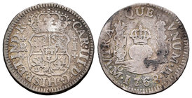 Carlos III (1759-1788). 1 real. 1768. México. M. (Cal-1548). Ag. 3,16 g. BC-. Est...18,00.