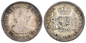 Carlos III (1759-1788). 1 real. 1783. México. FF. (Cal-1565). Ag. 3,29 g. BC+. Est...20,00.