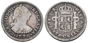 Carlos III (1759-1788). 1 real. 1776. Potosí. PR. (Cal-1600). Ag. 3,14 g. BC+/MBC-. Est...50,00.