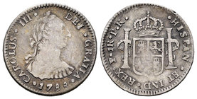 Carlos III (1759-1788). 1 real. 1788. Potosí. PR. (Cal-1691). Ag. 3,27 g. Rayitas. MBC-. Est...45,00.