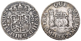 Carlos III (1759-1788). 2 reales. 1762. México. M. (Cal-1326). Ag. 6,68 g. MBC-. Est...50,00.