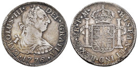 Carlos III (1759-1788). 2 reales. 1776. México. FM. (Cal-1343). Ag. 6,61 g. MBC-. Est...30,00.