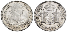Carlos III (1759-1788). 2 reales. 1787. México. FM. (Cal-1355). Ag. 6,76 g. EBC-. Est...150,00.