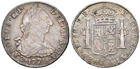 Carlos III (1759-1788). 8 reales. 1779. Potosí. PR. (Cal-980). Ag. 26,72 g. Tono. MBC. Est...80,00.