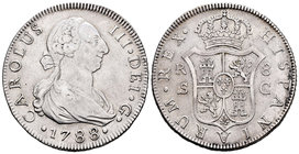 Carlos III (1759-1788). 8 reales. 1788. Sevilla. C. (Cal-1042). Ae. 26,77 g. Único año de este ensayador. Rara. MBC. Est...550,00.