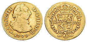 Carlos III (1759-1788). 1/2 escudo. 1779. Madrid. PJ. (Cal-773). Au. 1,76 g. MBC-. Est...120,00.